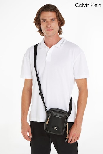 Calvin Klein Logo Messenger Black Bag (N24831) | £90