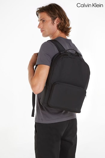 Calvin Klein Black Zip Campus Percy Backpack (N24859) | £90