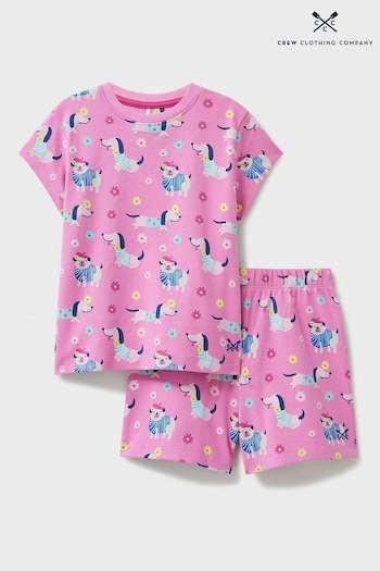 Crew Clothing Company Dog and Floral Print Pyjama Set (N24888) | £20 - £22