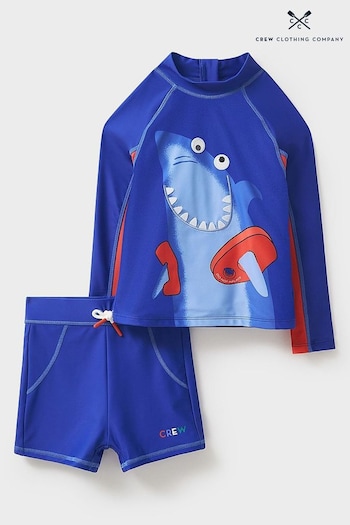 Crew Hoodie Clothing Shark Print Rash Vest And Short Set (N24910) | £24
