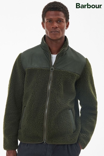 Barbour® Olive Green Hobson Zip Through Fleece (N24915) | £129