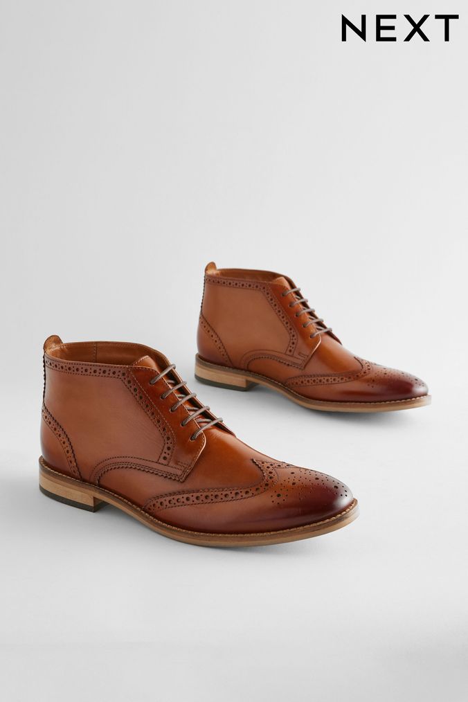 Next mens brogue boots on sale