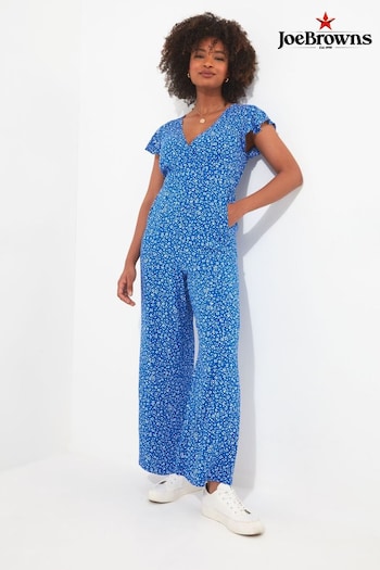 Joe Browns Blue Petite Ditsy Floral Wrap Jumpsuit (N25334) | £60