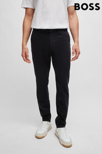 BOSS Black Tapered Fit Stretch Cotton Satin Chino Trousers (N25389) | £119