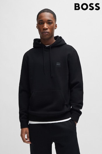 BOSS Black Logo-Patch Hoodie In Cotton Terry (N25406) | £119