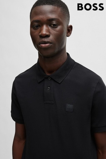 BOSS Black Slim-Fit Logo-Patch Polo Shirt (N25411) | £79