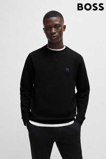 BOSS Black Logo Patch Sweatshirt in Cotton Terry (N25447) | £99