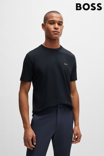 BOSS Black Contrast-Logo T-Shirt In Stretch Cotton (N25449) | £45