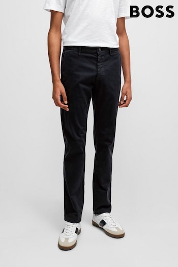 BOSS Black Slim Fit Stretch Cotton Trousers Khaki (N25450) | £119