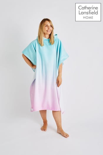 Catherine Lansfield Pink Ombre Adult Size Hooded Poncho Towel (N25583) | £20
