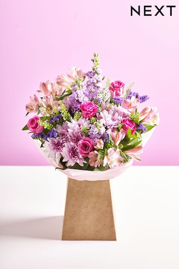 Pastel Fresh Flower Bouquet in Gift Bag (N25590) | £30