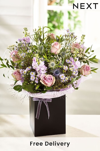 Lilac Fresh Flower Bouquet in Gift Bag (N25601) | £35