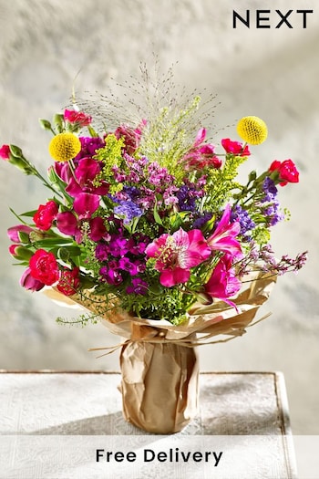Bright Posy Letterbox Fresh Flower Bouquet with Vase (N25606) | £23