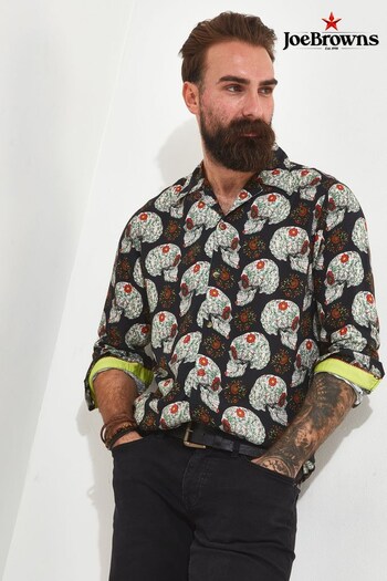 Joe Browns Black Skull Floral Long Sleeve Shirt (N25624) | £45