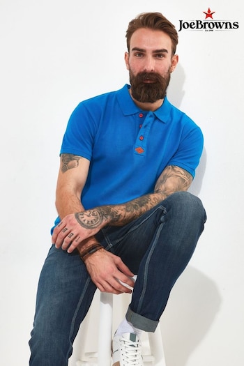 Joe Browns Dark Blue Classic Short Sleeve Cotton Polo Shirt (N25632) | £40