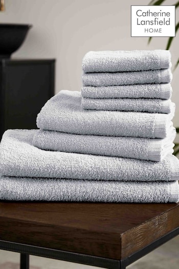 Catherine Lansfield White Quick Dry Cotton 8 Piece Towel Set (N25634) | £20