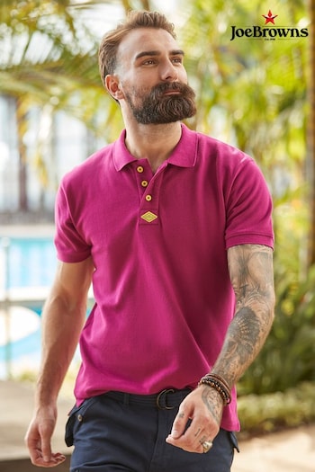 Joe Browns Pink Short Sleeve Cotton Polo Shirt (N25642) | £40