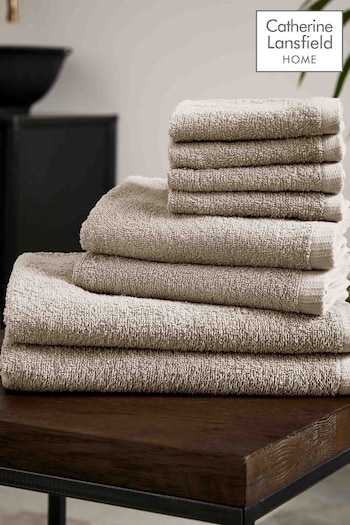 Catherine Lansfield Natural Quick Dry Cotton 8 Piece Towel Set (N25697) | £20