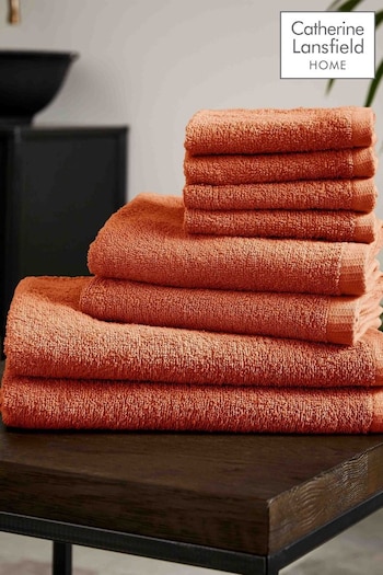 Catherine Lansfield Orange Quick Dry Cotton 8 Piece Towel Set (N25707) | £20