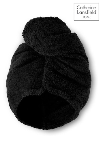 Catherine Lansfield Black Quick Dry Cotton 2 Pack Turbie Head/Hair Towel (N25711) | £10