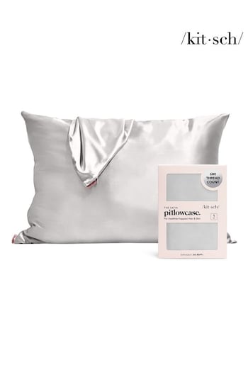 Kitsch Silver Satin Pillowcase (N25778) | £16