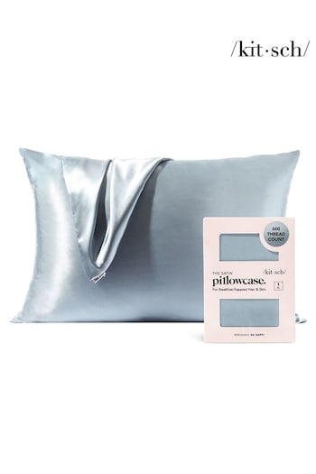 Kitsch Hazel Blue Satin Pillowcase (N25779) | £16