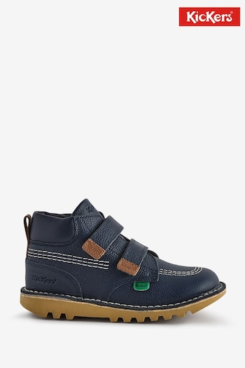 Kickers Navy Hi Roll Infant Shoes (N25795) | £58