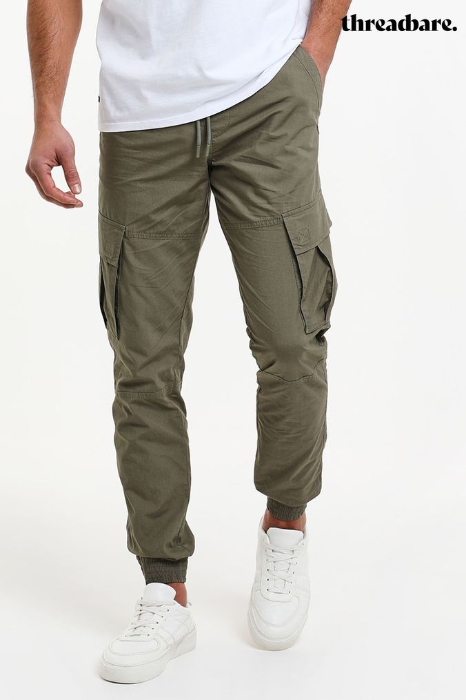 Mens Green Cargo Trousers Khaki Chinos Next