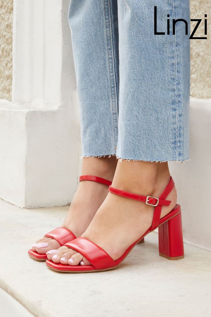 Buy Women s Red Block Heel Sandals Online Next UK