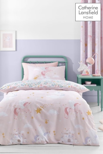 Catherine Lansfield Pink Fairytale Unicorn Duvet Cover Set (N25872) | £16 - £20