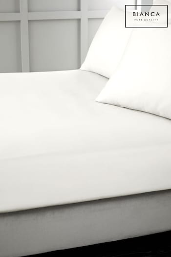 Bianca Cream 180 Thread Count Egyptian Cotton Fitted Sheet (N25877) | £20 - £35