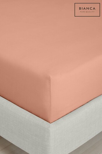 Bianca Clay 200 Thread Count Cotton Percale Deep Fitted Sheet (N25882) | £10 - £20