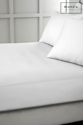 Bianca Dove Grey 400 Thread Count Cotton Sateen Fitted Sheet (N25898) | £20 - £35