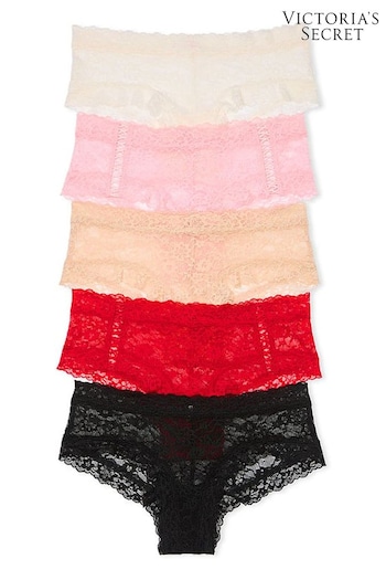 Victoria's Secret White/Pink/Nude/Red/Black Cheeky 5 Pack Knickers (N26060) | £27