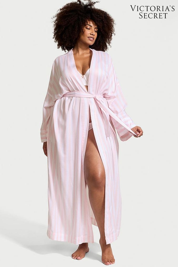 Victoria's secret pink satin robe cheap