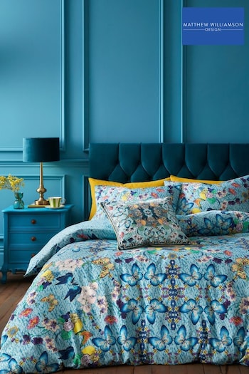 Matthew Williamson Blue Heritage Butterfly Cotton Sateen Duvet Cover Set (N26161) | £55 - £95