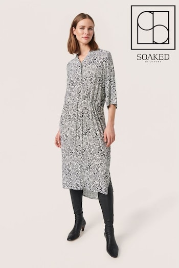 Soaked in Luxury Zaya Knee-Length Half Sleeve Black Dress (N26294) | £60