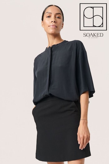 Soaked in Luxury Layna Half Sleeve Loose Fit Black Blouses (N26297) | £60