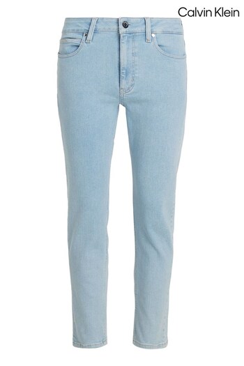 Calvin Klein Blue Mid Rise Slim Ankle Jeans front (N26344) | £130