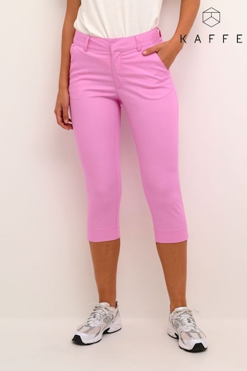 Kaffe Pink Lea Capri Slim Regular Waist Trousers (N26400) | £65