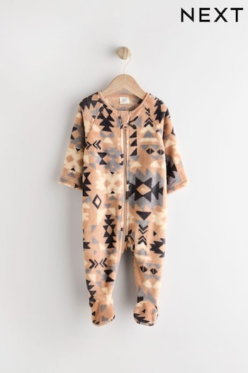 Neutral Zip Fleece Baby Sleepsuit (N26405) | £12 - £14