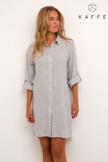 Kaffe Milia Mid-Thigh Length White Shirt Dress (N26408) | £50