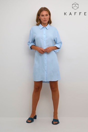 Kaffe Blue Milia Mid-Thigh Length Shirt Dress (N26418) | £50