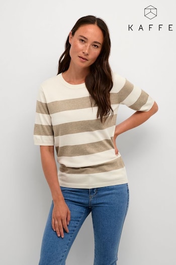 Kaffe Lizza Short Sleeve Stripes Pullover Jumper (N26455) | £35
