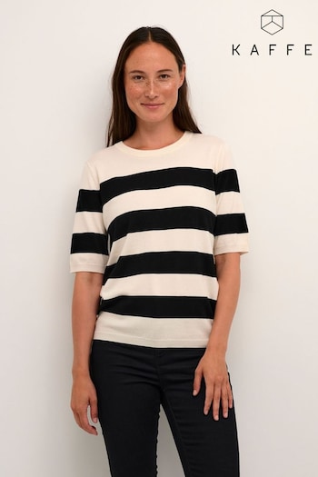 Kaffe Lizza Short Sleeve Stripes Pullover Jumper (N26474) | £35