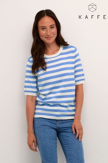 Kaffe Lizza Short Sleeve Stripes Pullover Jumper (N26486) | £35