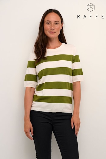 Kaffe Lizza Short Sleeve Stripes Pullover Jumper (N26497) | £35