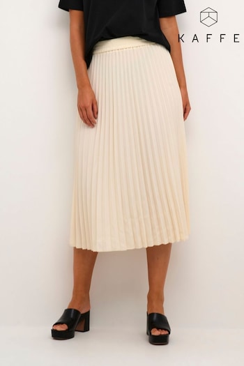 Kaffe Leandra Pleats White Midi Skirt (N26539) | £65