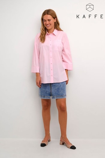 Kaffe Pink Erika Boxy Fit 3/4 Sleeve Shirt (N26563) | £50