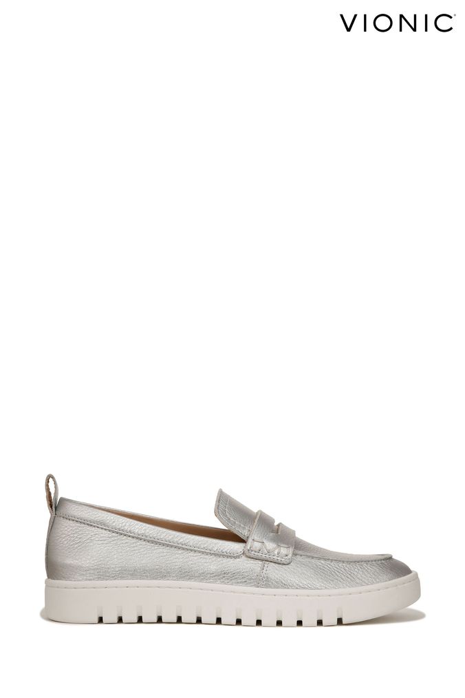 Buy Women s Shoes Silver Loafer Footwear Online Next UK